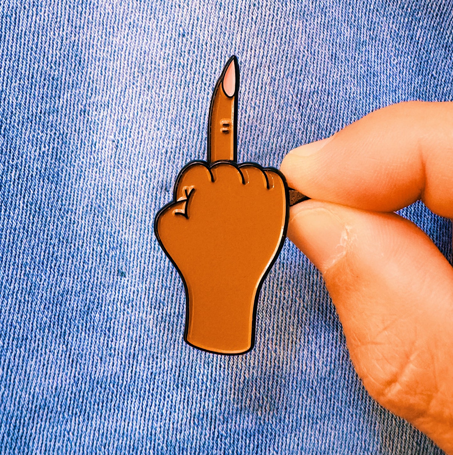 FU Enamel pin (Girl Black)