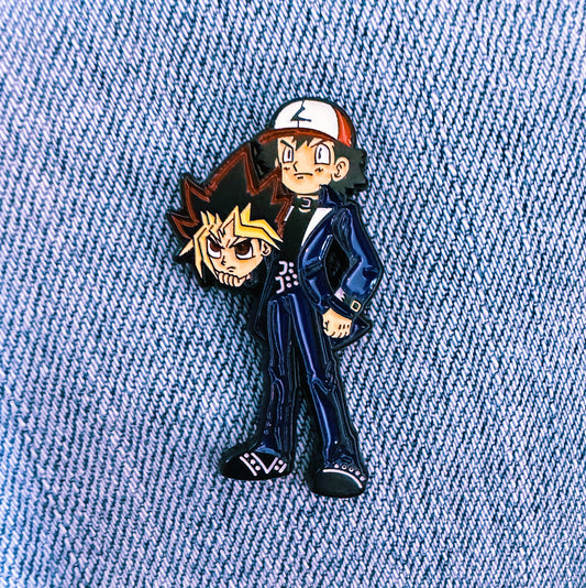 Yugi Muto unmasked enamel pin