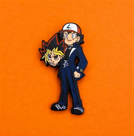 Yugi Muto unmasked enamel pin